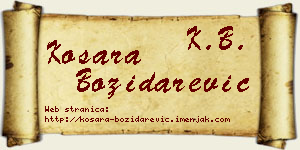 Kosara Božidarević vizit kartica